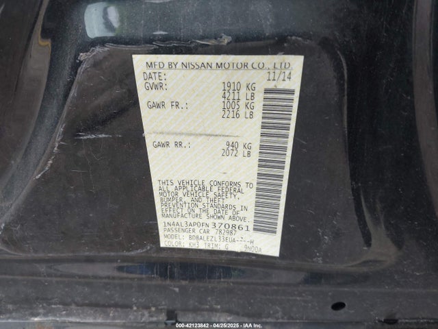 1N4AL3AP0FN370861 Nissan Altima