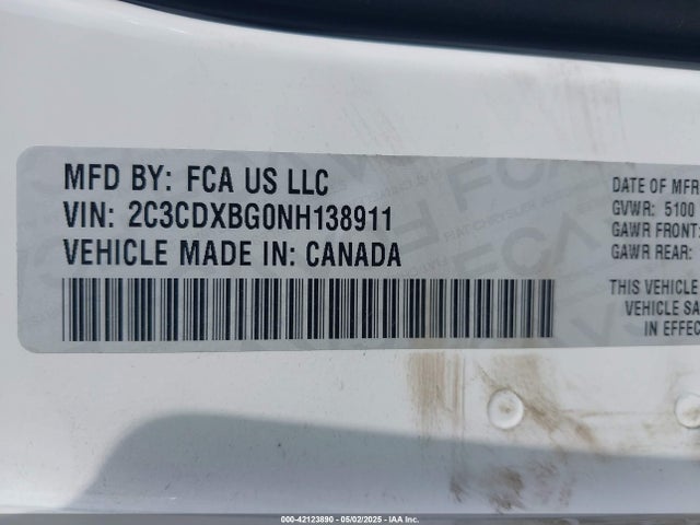 2C3CDXBG0NH138911 Dodge Charger