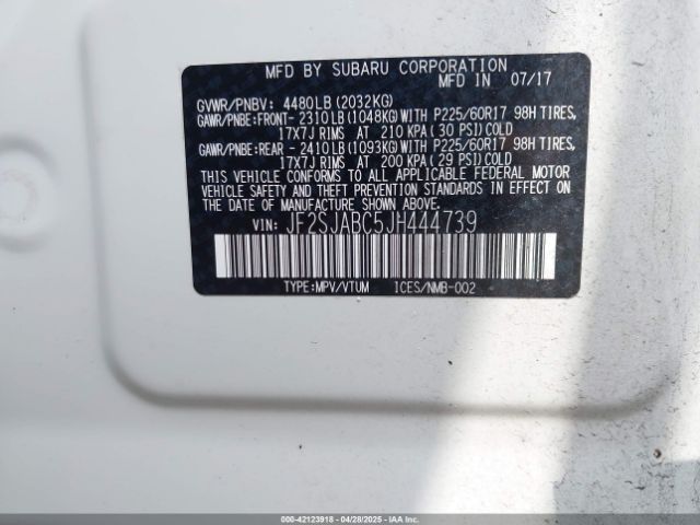 JF2SJABC5JH444739 Subaru Forester 2.5i