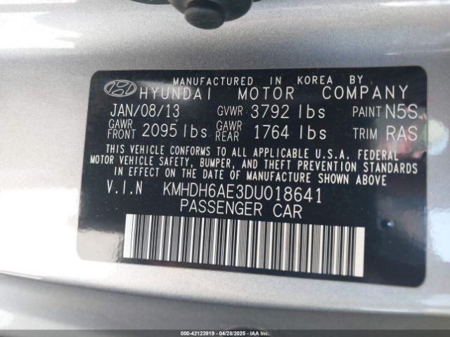 2013 HYUNDAI ELANTRA KMHDH6AE3DU018641 Photo 8