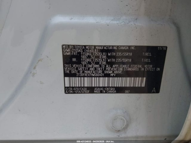2T3DFREV7HW566401 Toyota Rav4 Limited