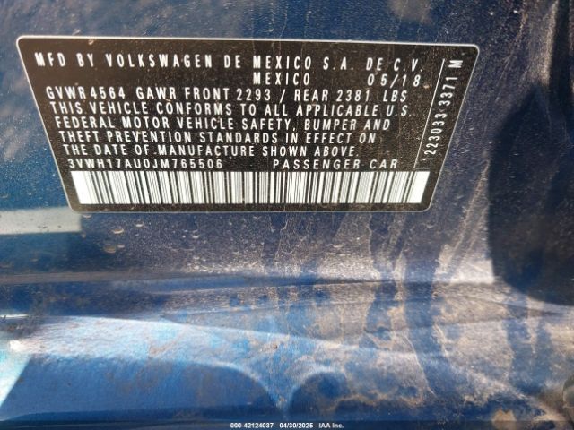 3VWH17AU0JM765506 Volkswagen Golf Alltrack Tsi S/tsi Se/tsi Sel