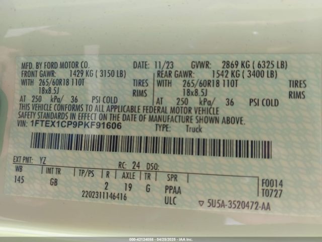 2023 FORD F-150 1FTEX1CP9PKF91606 Photo 8
