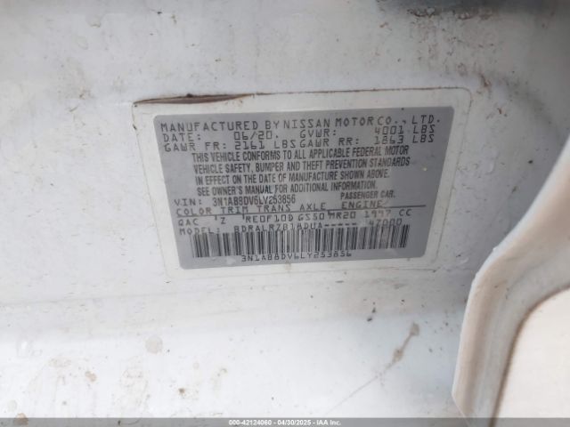 3N1AB8DV6LY253856 Nissan Sentra Sr Xtronic Cvt