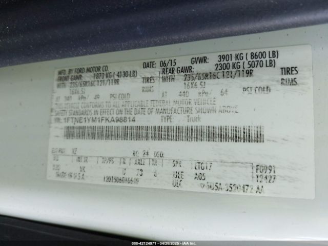 1FTNE1YM1FKA98814 Ford Transit-150