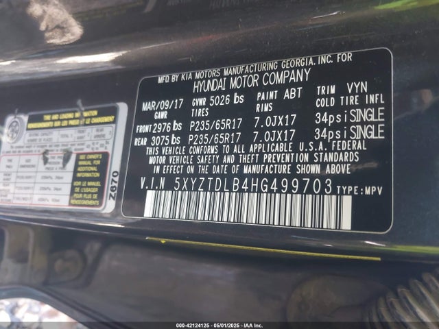 5XYZTDLB4HG499703 Hyundai Santa Fe Sport 2.4l