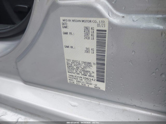 1N4BL4CV5PN396542 Nissan Altima Sr Fwd