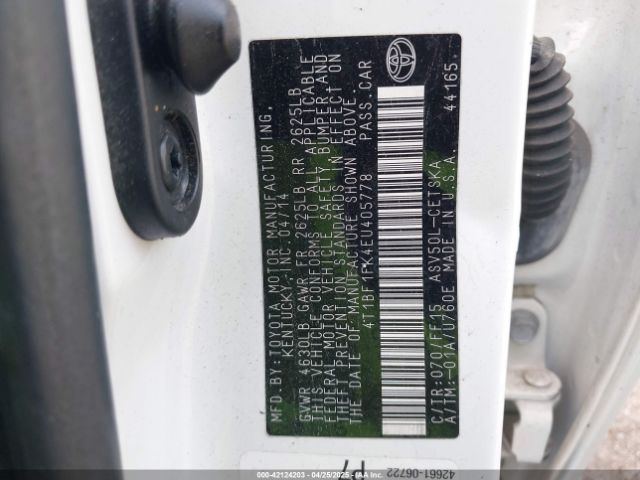 4T1BF1FK4EU405778 Toyota CAMRY SE