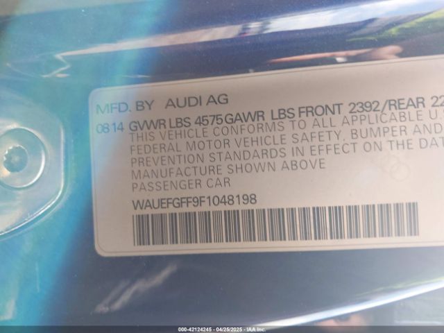 WAUEFGFF9F1048198 Audi A3 2.0t Premium