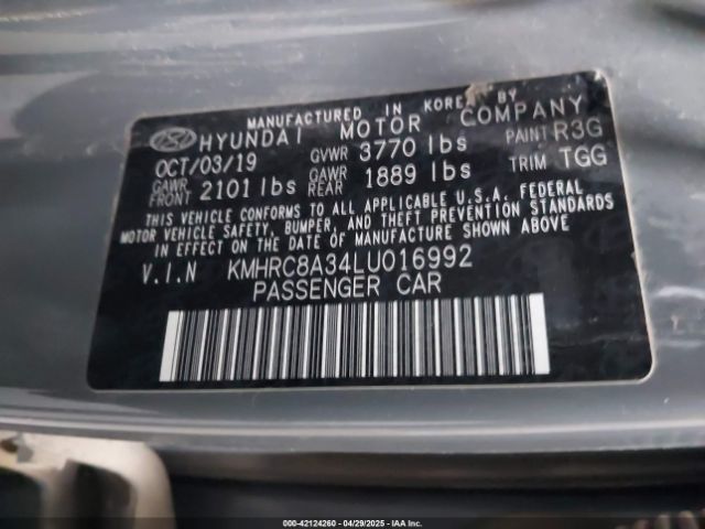 KMHRC8A34LU016992 Hyundai Venue Sel