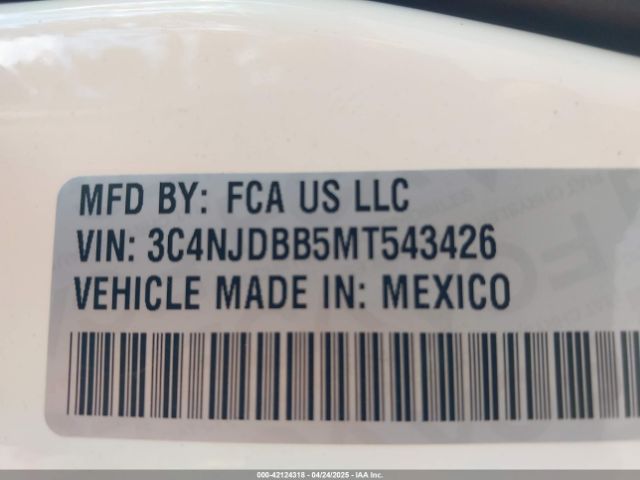 3C4NJDBB5MT543426 Jeep Compass Altitude 4x4