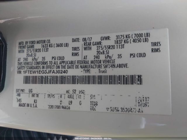 2018 FORD F-150 1FTEW1EG5JFA30240 Photo 8
