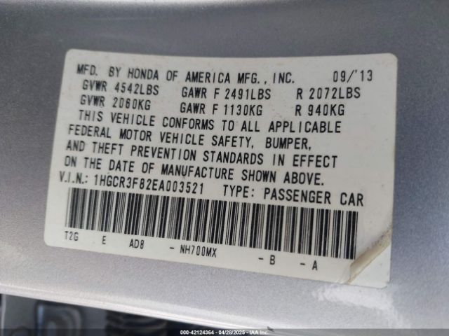 1HGCR3F82EA003521 Honda Accord Ex-l V-6