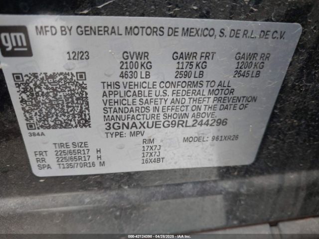 3GNAXUEG9RL244296 Chevrolet Equinox Awd Lt