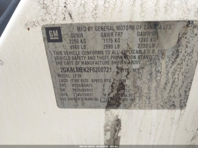 2GKALMEK2F6200721 GMC lea - flex fuel (gas/alc), aluminum, ho,