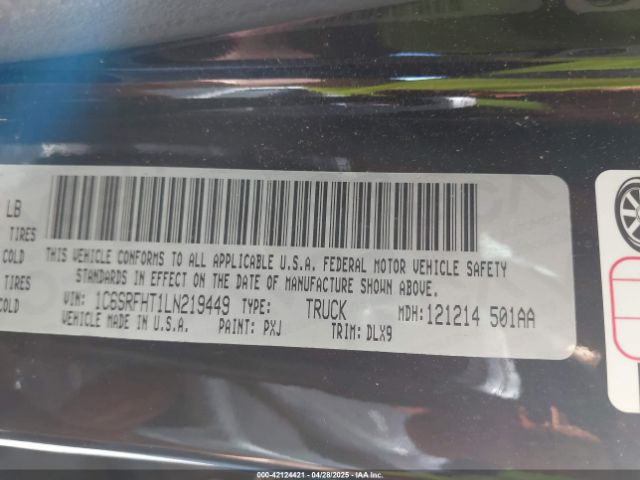 1C6SRFHT1LN219449 RAM 1500 Limited  4x4 5'7 Box