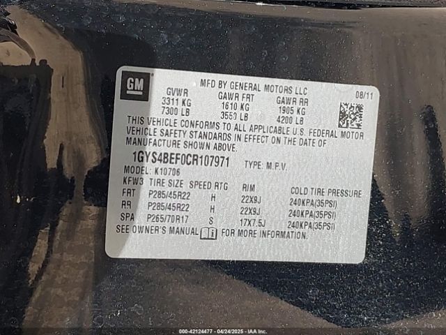 2012 CADILLAC ESCALADE 1GYS4BEF0CR107971 Photo 8