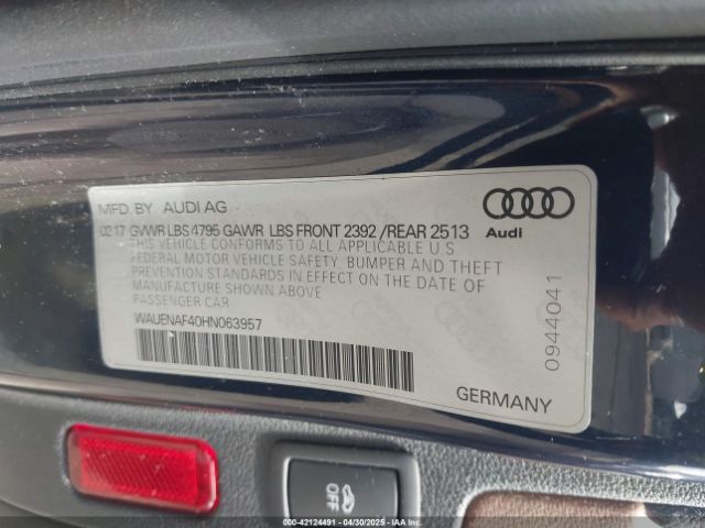 WAUENAF40HN063957 Audi A4 2.0t Premium