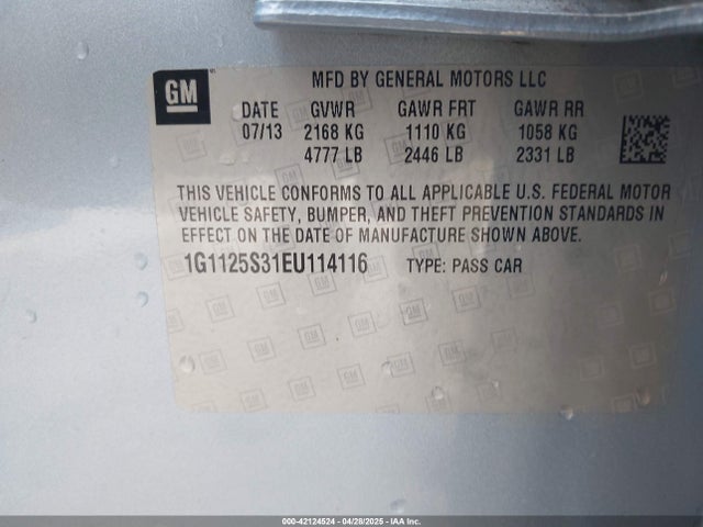 1G1125S31EU114116 Chevrolet lfx