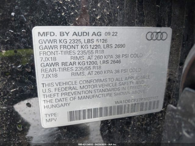 2023 AUDI Q3 WA1DECF37P1037177 Photo 8