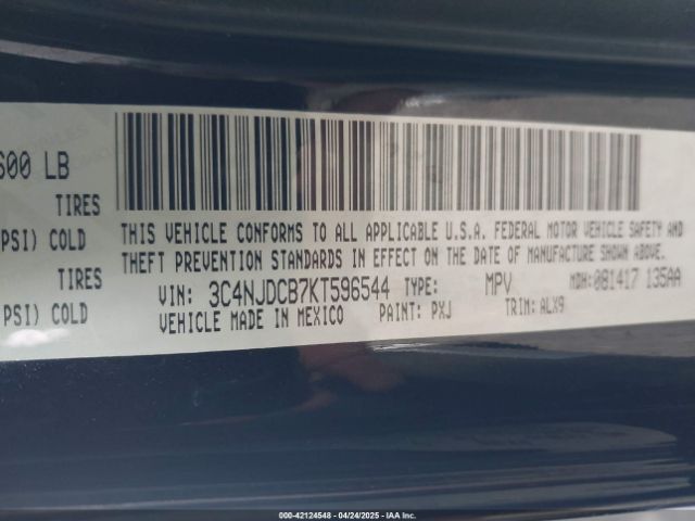 3C4NJDCB7KT596544 Jeep Compass Limited 4x4