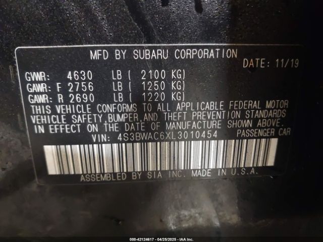 4S3BWAC6XL3010454 Subaru Legacy Premium