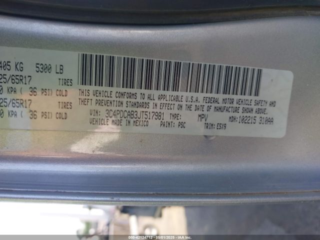 3C4PDCAB3JT517981 Dodge JOURNEY SE