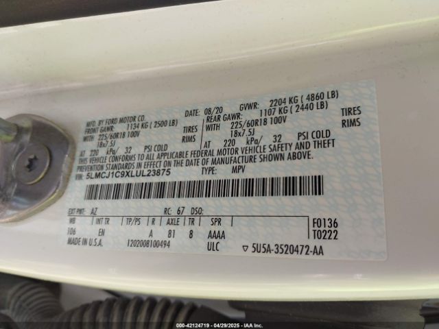 2020 LINCOLN CORSAIR 5LMCJ1C9XLUL23875 Photo 8