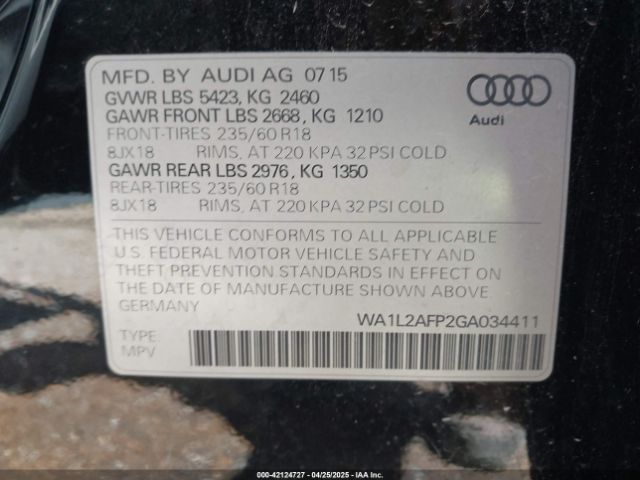 WA1L2AFP2GA034411 Audi Q5 2.0t Premium