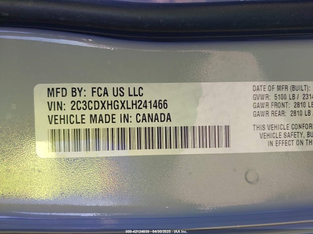 2C3CDXHGXLH241466 Dodge Charger