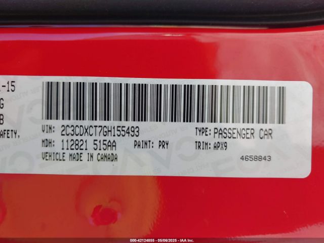 2C3CDXCT7GH155493 Dodge CHARGER R/T
