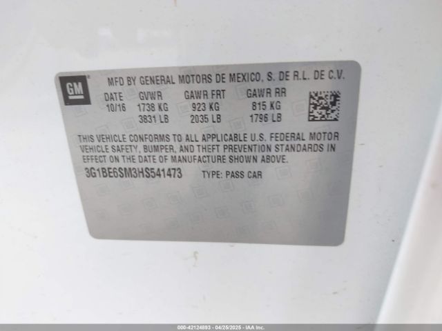 2017 CHEVROLET CRUZE 3G1BE6SM3HS541473 Photo 8
