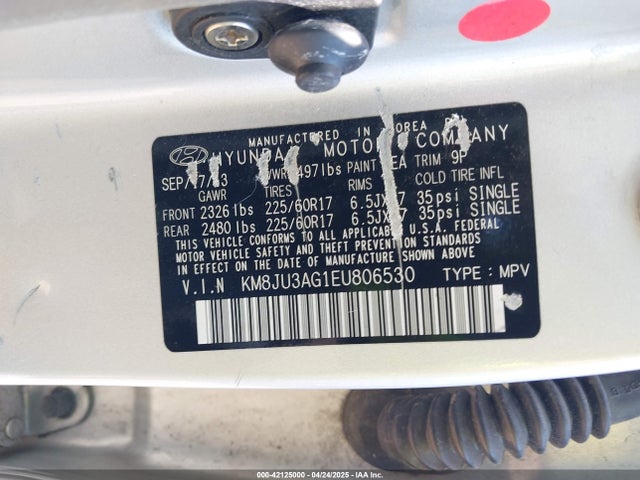 KM8JU3AG1EU806530 Hyundai TUCSON SE