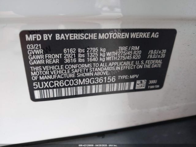 5UXCR6C03M9G36156 BMW X5 Xdrive40i