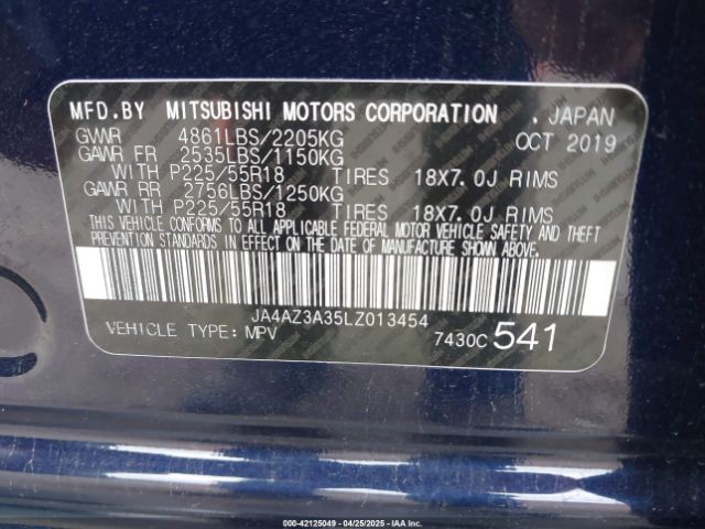 2020 MITSUBISHI OUTLANDER JA4AZ3A35LZ013454 Photo 8