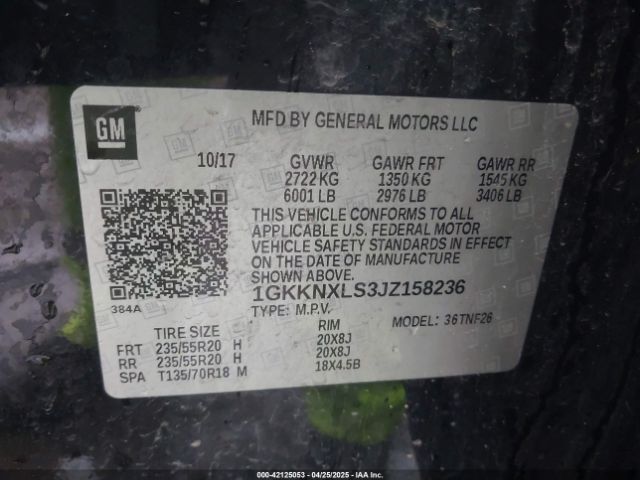 1GKKNXLS3JZ158236 GMC Acadia Denali