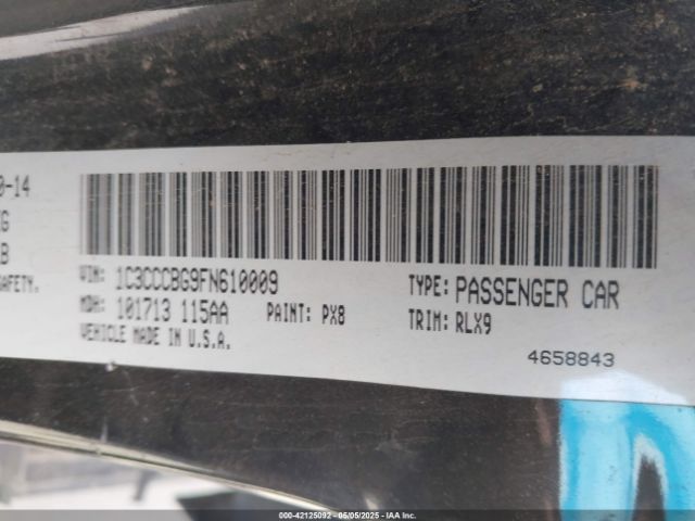 1C3CCCBG9FN610009 Chrysler 200 S