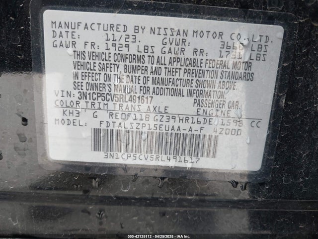 3N1CP5CV5RL491617 Nissan Kicks Sv Xtronic Cvt