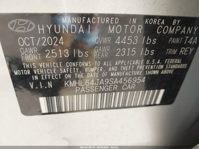 KMHL64JA9SA456954 Hyundai SONATA SEL