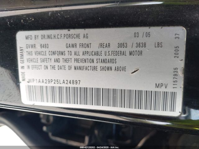 2005 PORSCHE CAYENNE WP1AA29P25LA24897 Photo 8