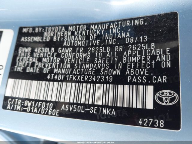 4T4BF1FKXER342319 Toyota CAMRY LE