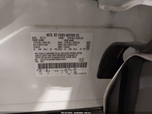 2FMTK4K89FBB03504 Ford Edge Titanium