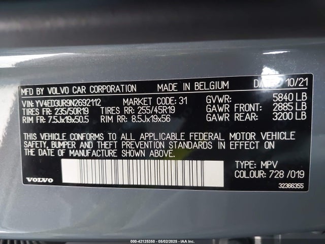 YV4ED3UR9N2692112 Volvo e400v6
