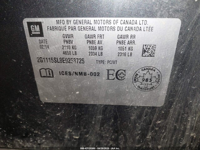 2G1115SL8E9253725 Chevrolet IMPALA 1LT