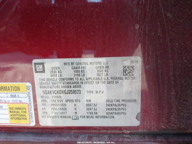 5GAKVCKDXGJ250573 Buick Enclave Premium