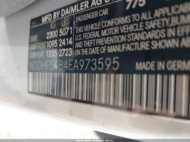 WDDHF5KB4EA973595 Mercedes-Benz E 350 E 350 Luxury