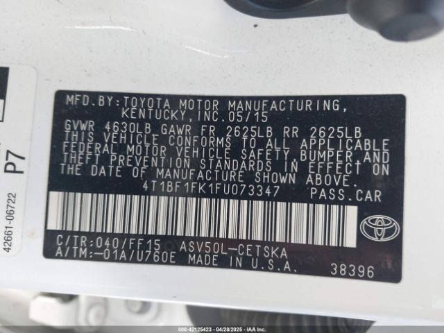 4T1BF1FK1FU073347 Toyota CAMRY SE