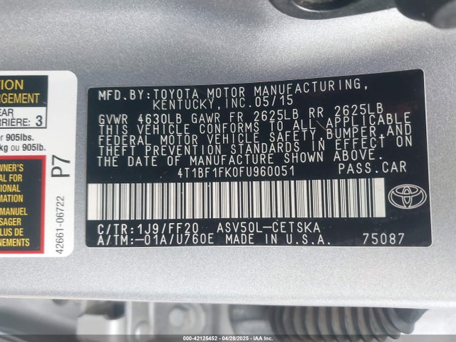 4T1BF1FK0FU960051 Toyota CAMRY SE