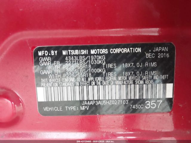 2017 MITSUBISHI OUTLANDER SPORT JA4AP3AU5HZ027103 Photo 8