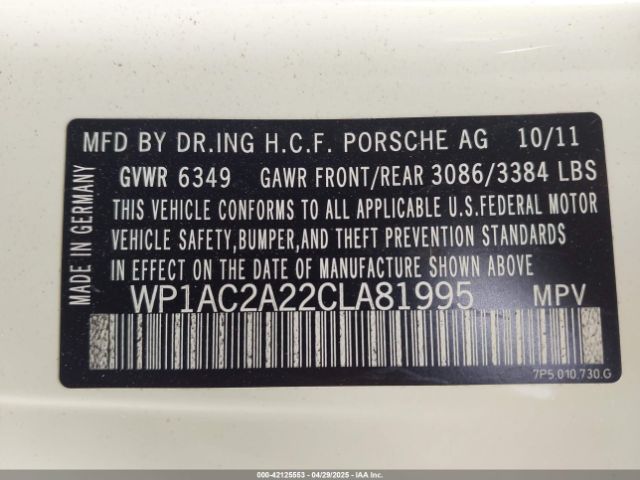 2012 PORSCHE CAYENNE WP1AC2A22CLA81995 Photo 8